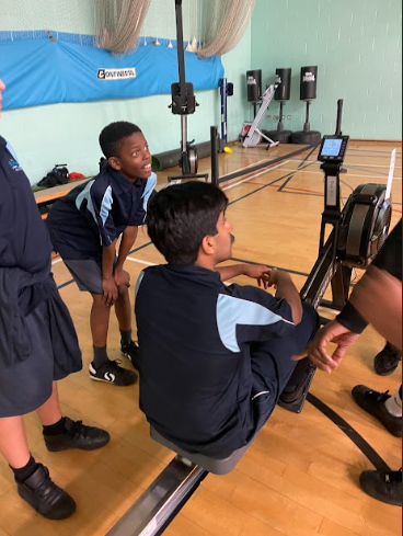 Leigh Academy Ebbsfleet students seen participating in a Rowing Competition at Sir Joseph Williamson's Mathematical School in Rochester.