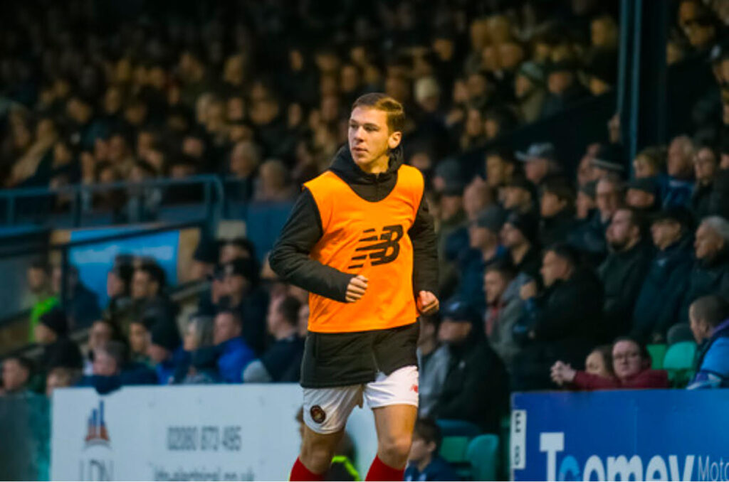 Former student Maxx on the football pitch